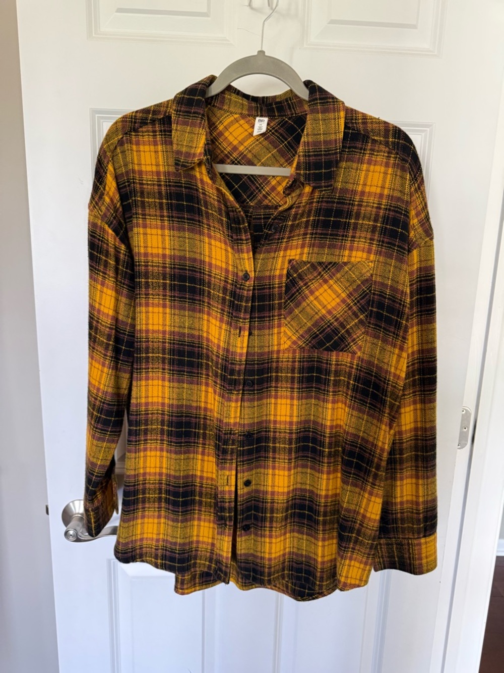 BP. Mustard and Black Plaid Shirt